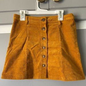 LIKE NEW - Yellow Corduroy Skirt